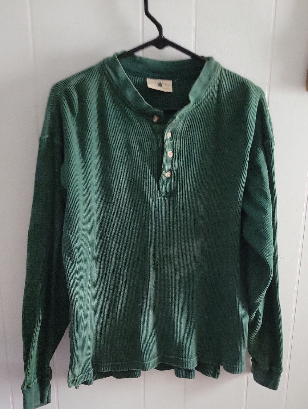 Northwest Territory Dark Green Waffle Henley Sweater